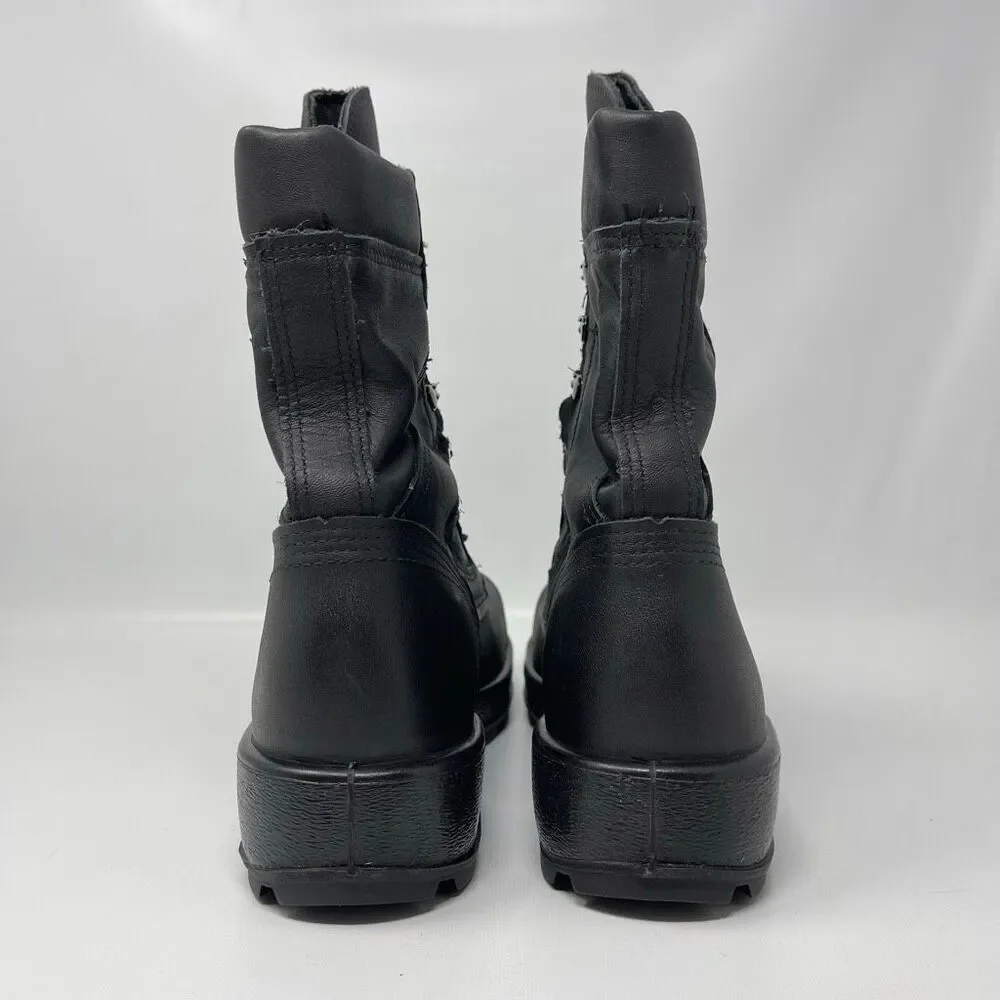 McRae Navy Steel Toe Combat Boots Mens Size 8RF Black Leather ASTM Shoes 9052